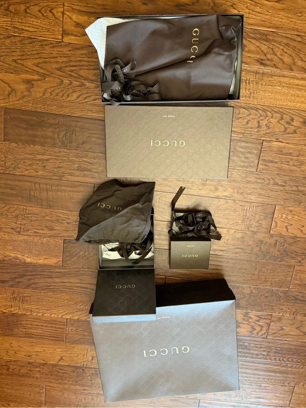 Gucci Box and Accessories Dust Bag Set in Dark Brown
